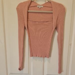 hooked up By IOT Mauve Ribbed Knit Sweater
